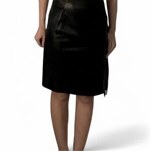 House of Harlow 1960 Vegan Leather Ruched Skirt, Size XS. Black.